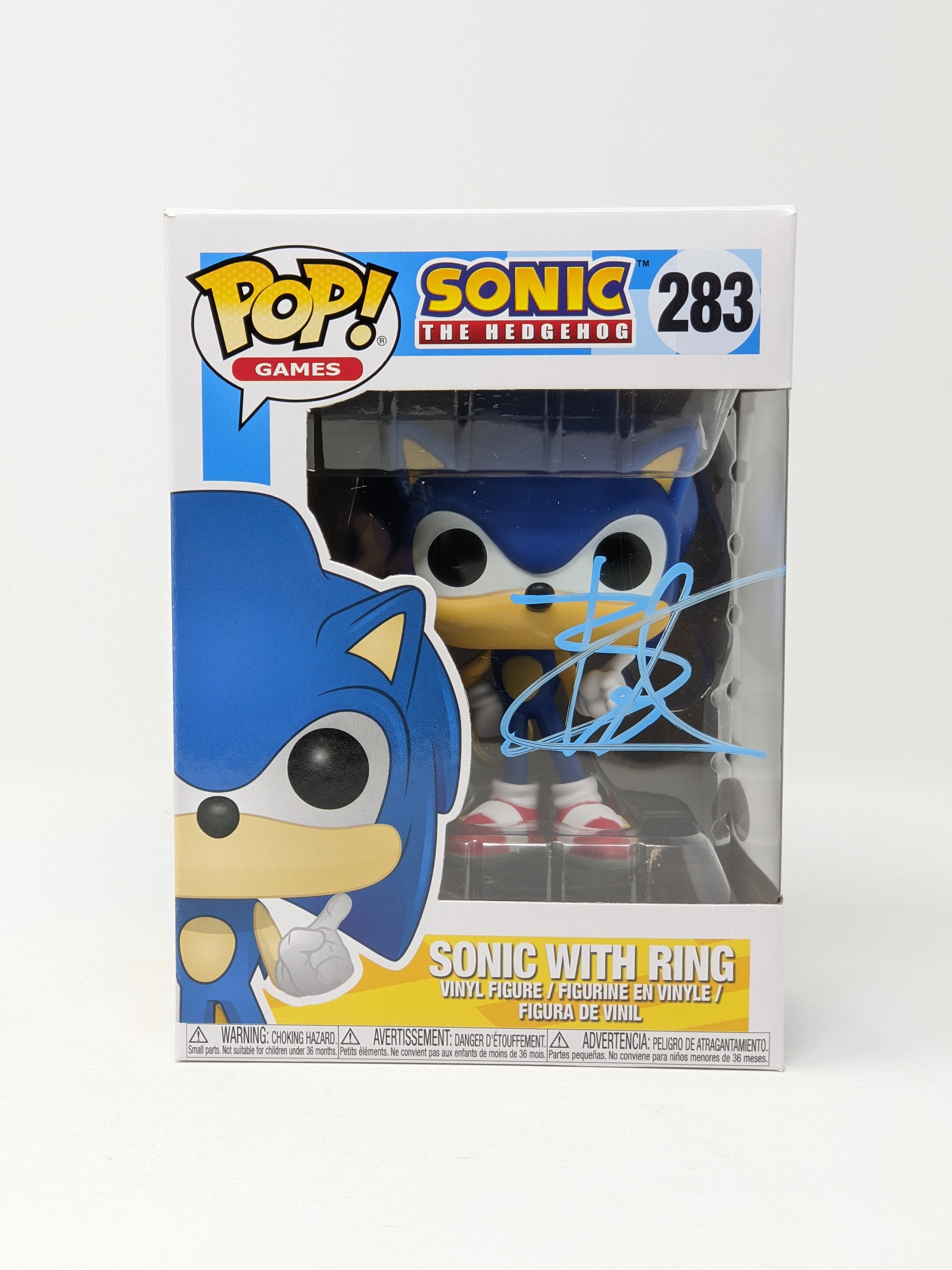 Ben Schwartz Sonic the Hedgehog Sonic with Ring #283 Signed Funko Pop