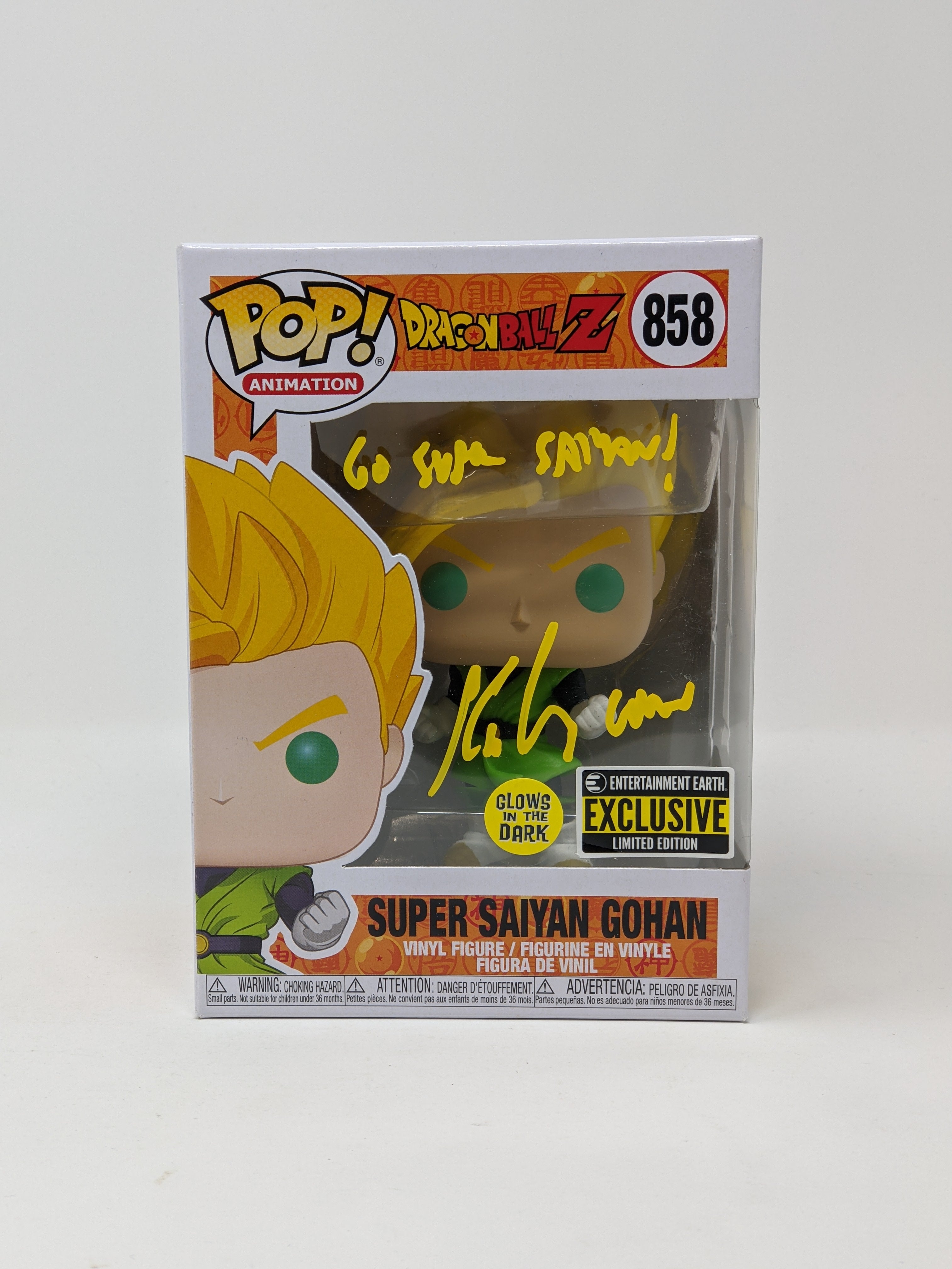 Kyle Hebert Dragon Ball Z Super Saiyan Gohan #858 Exclusive Signed Funko Pop JSA COA Certified Autograph