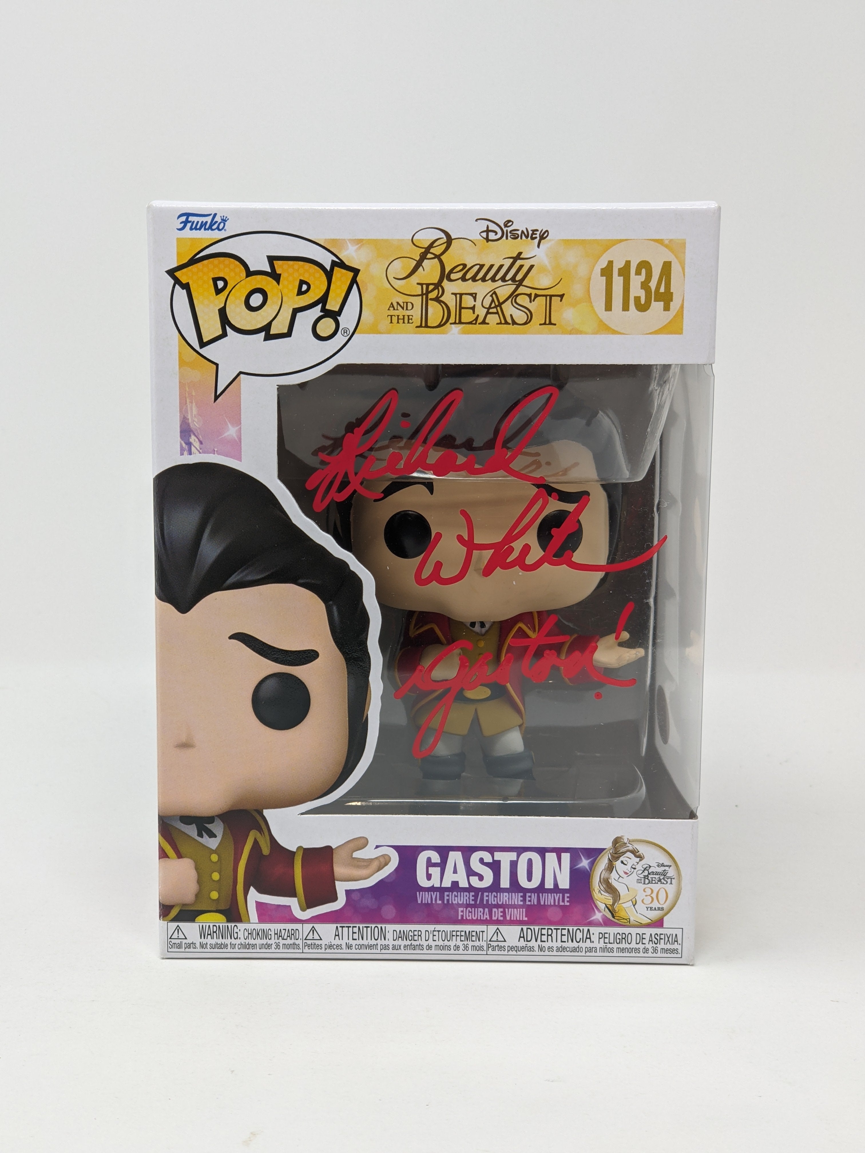 Richard White Disney Beauty and the Beast Gaston #1134 Signed Funko Pop JSA Certified Autograph