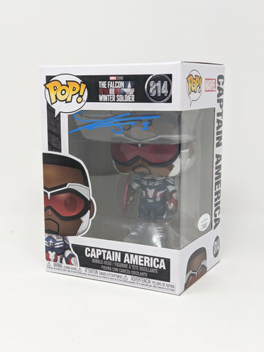 Anthony Mackie Marvel Falcon and Winter Soldier Captain America #814 Signed Funko Pop JSA Certified Autograph