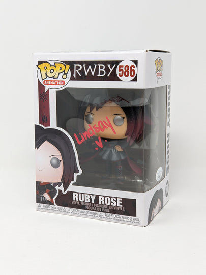 Lindsay Jones RWBY Ruby Rose #586 Signed Funko Pop JSA Certified Autograph