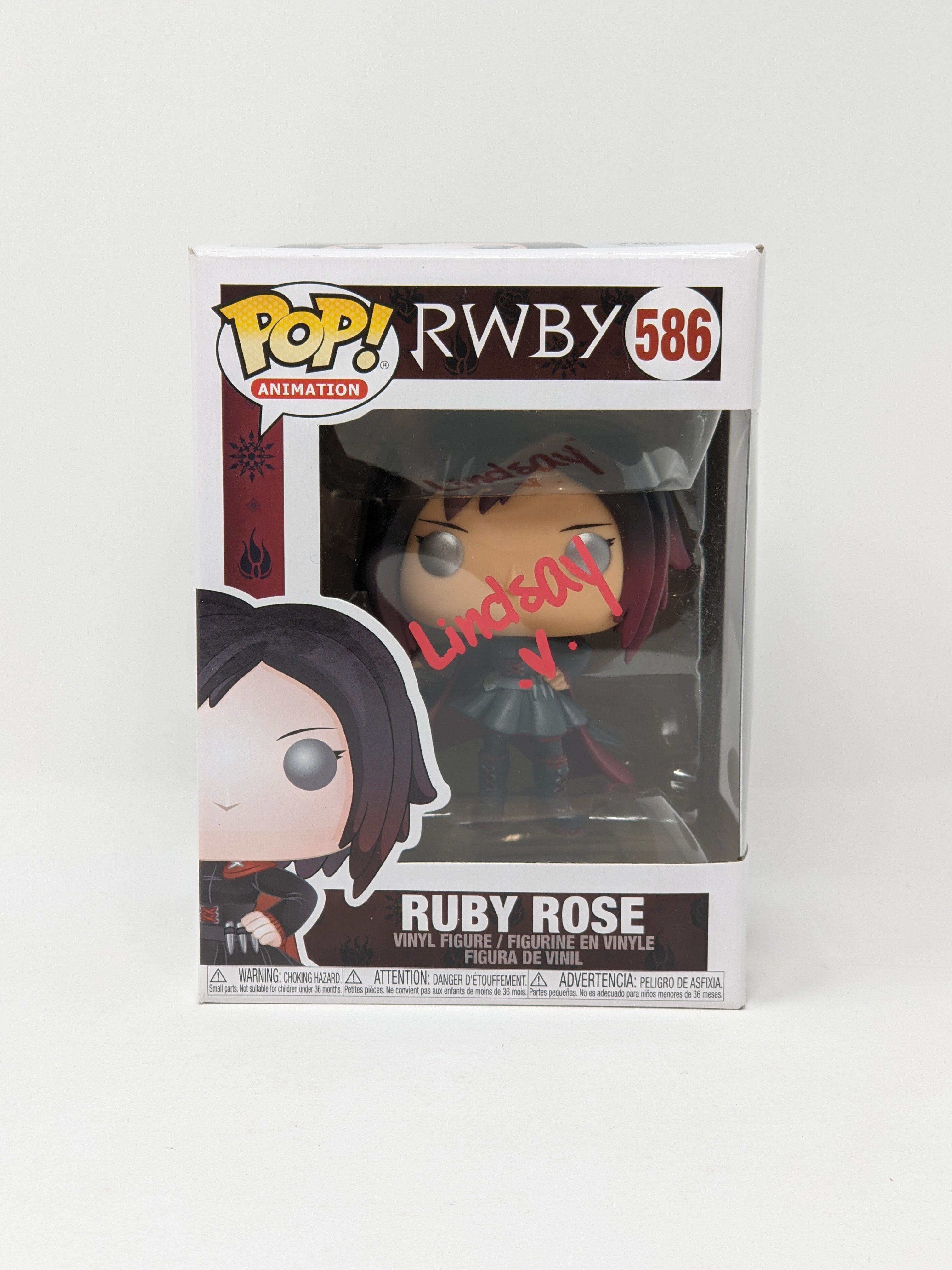 Lindsay Jones RWBY Ruby Rose #586 Signed Funko Pop JSA COA Certified Autograph