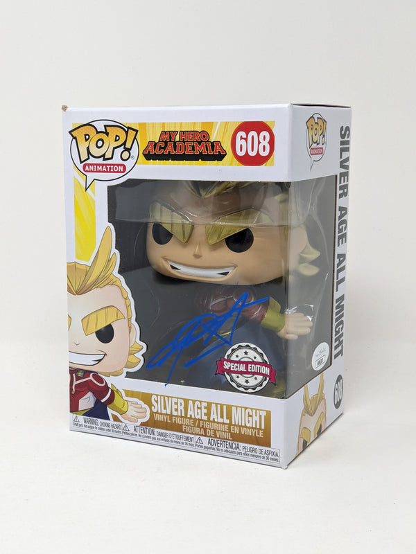 Chris Sabat My Hero Academia Silver Age All Might #608 Exclusive Funko Pop Signed JSA COA Certified Autograph