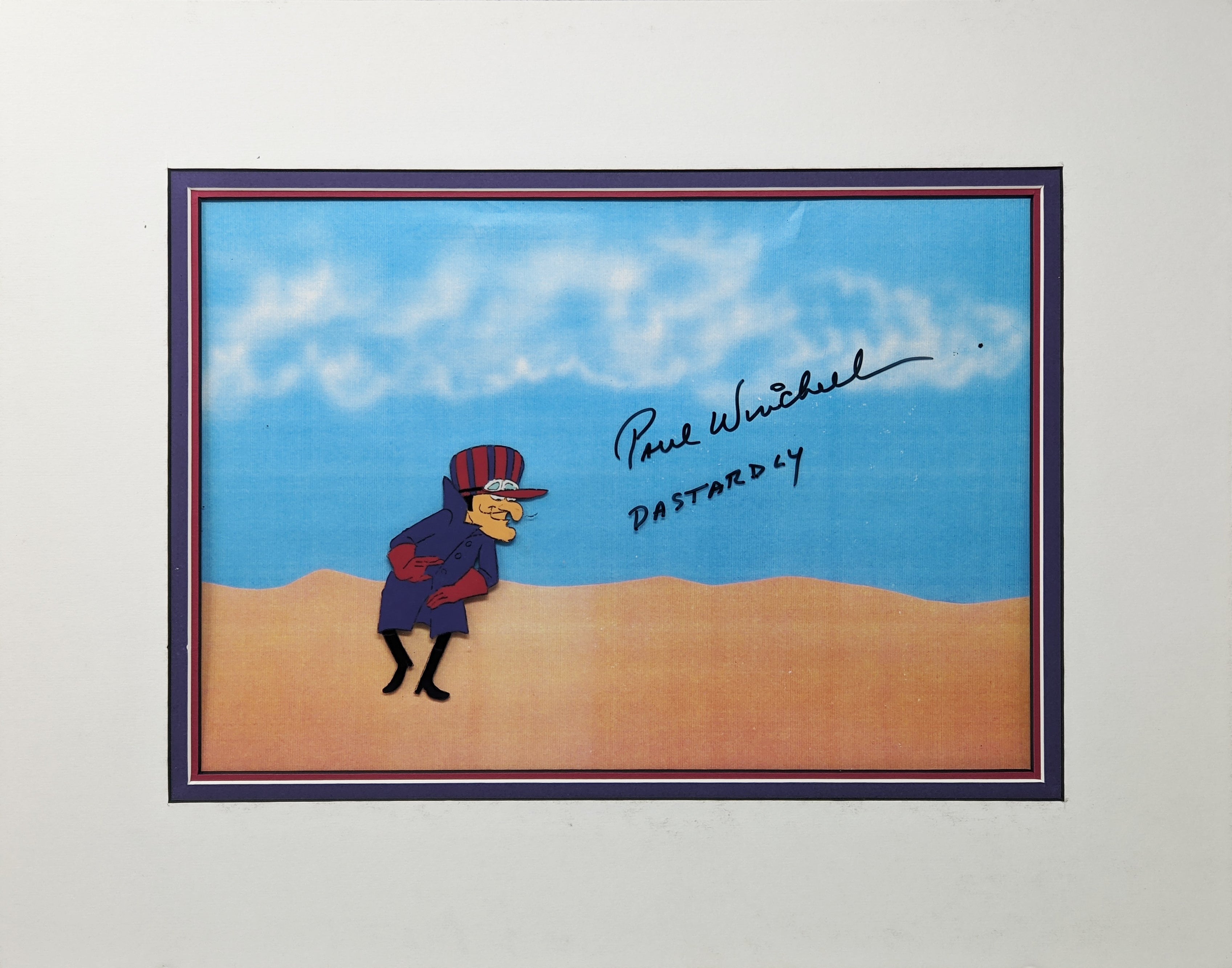 Paul Winchell Dastardly and Muttley 10.5x11.75 Signed Animation Production Cel JSA COA Certified Autograph