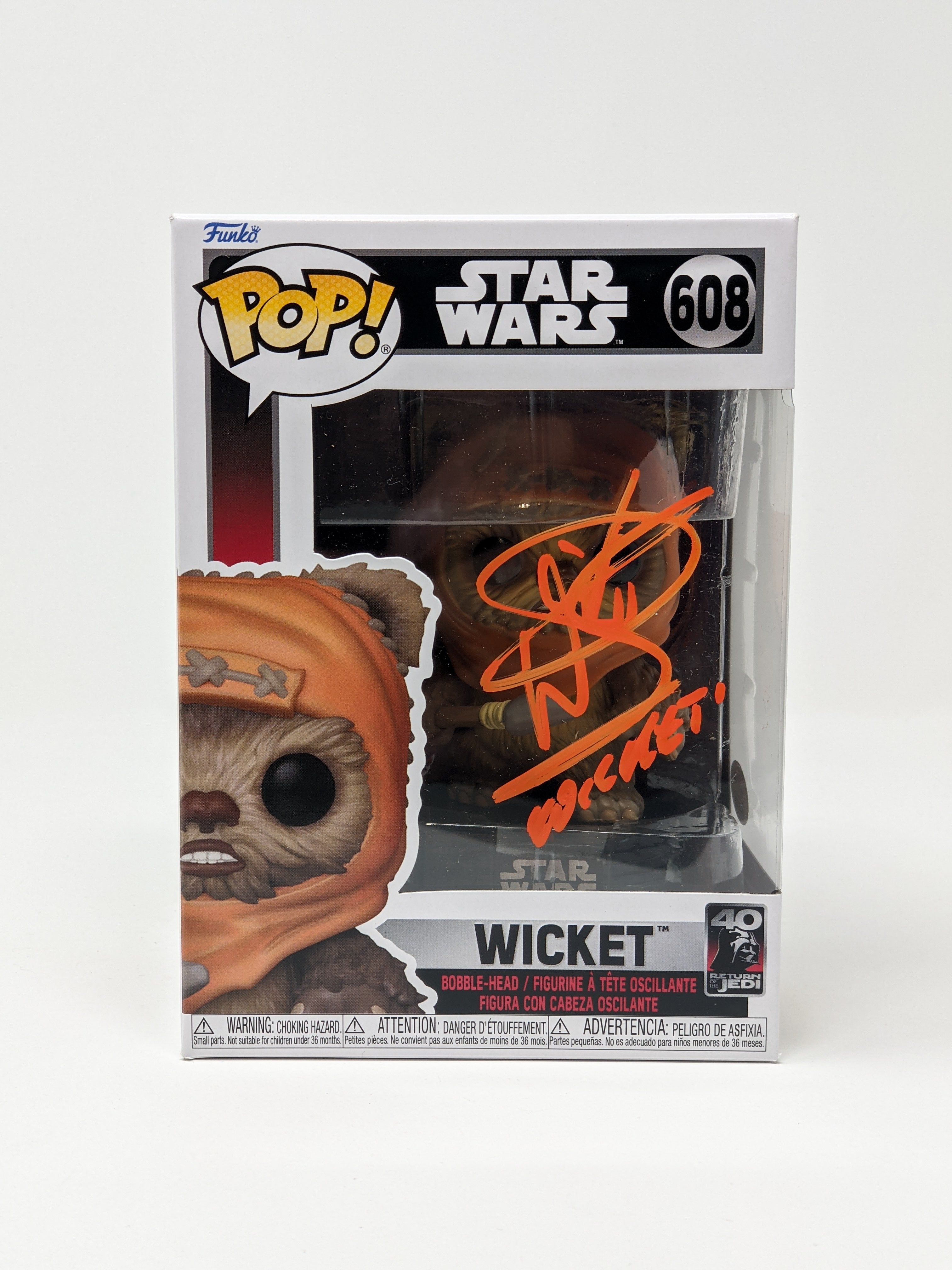 Warwick Davis Wicket Star Wars #608 Signed Funko Pop JSA Certified Autograph