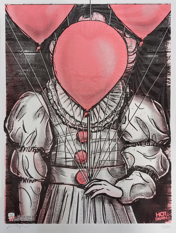 Pennywise IT Movie 18x24 Lithograph Art Print signed by Dave Berns