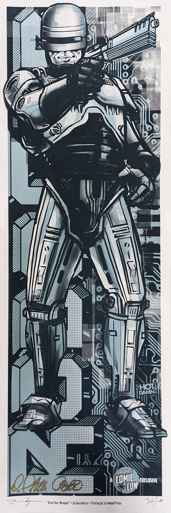 RoboCop 10x30 Lithograph Art Print signed by Dave Berns and Peter Weller