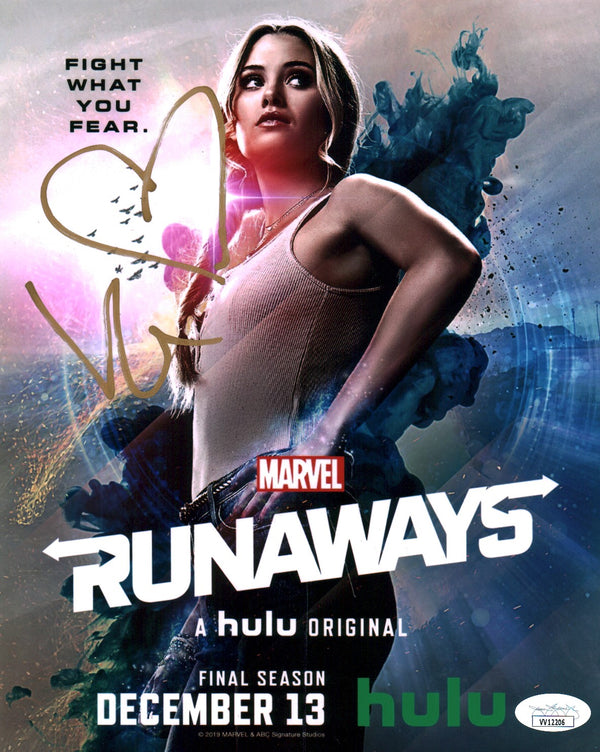 Virginia Gardner Marvel Runaways 8x10 Signed Photo JSA Certified Autograph