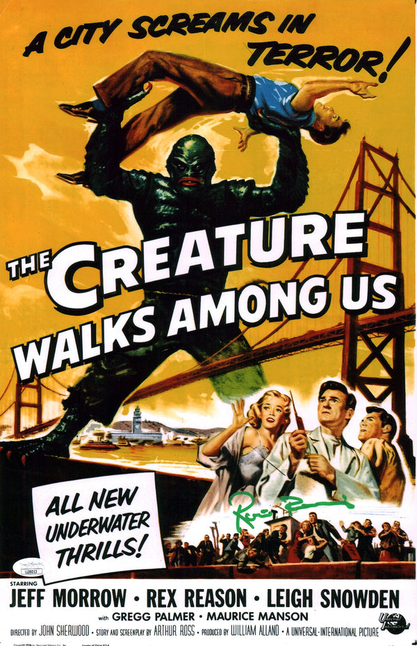 Ricou Browning The Creature Walks Among Us 11x17 Signed Photo Poster JSA COA Certified Autograph