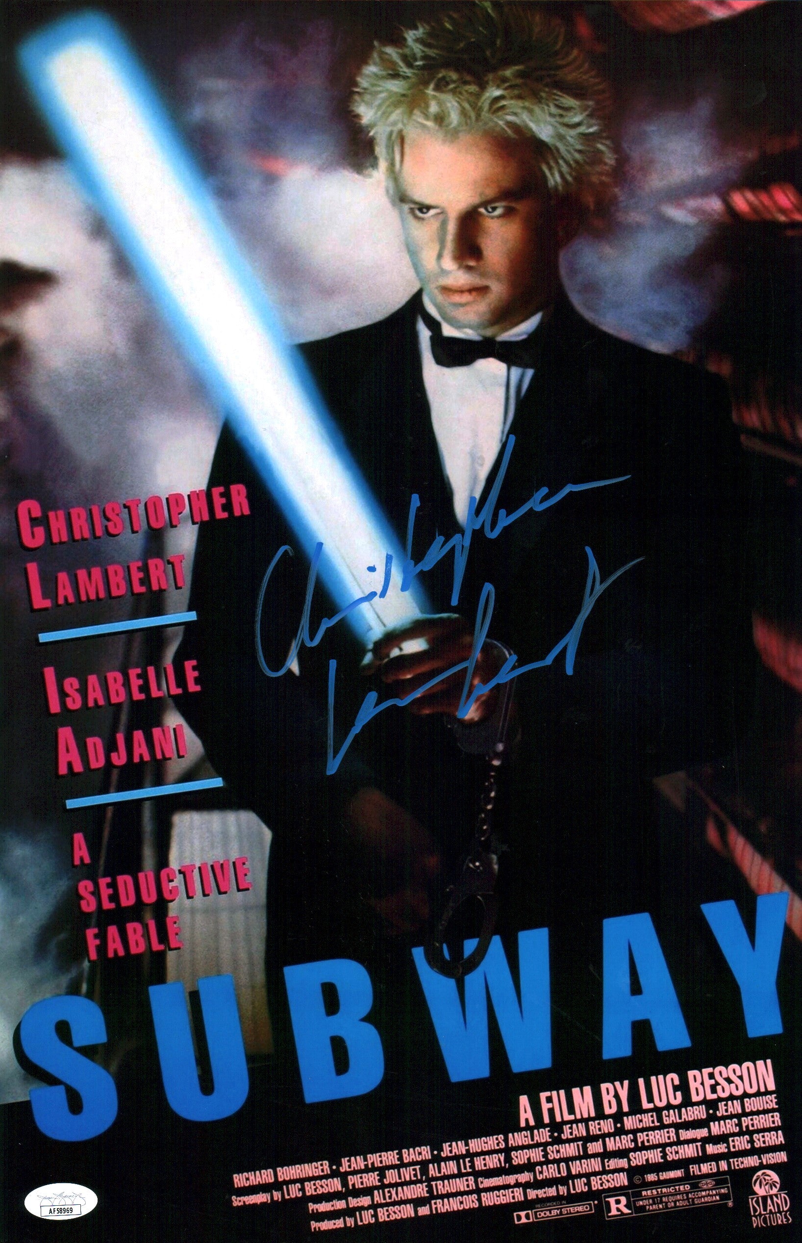 Christopher Lambert Subway 11x17 Signed Photo Poster JSA Certified Autograph