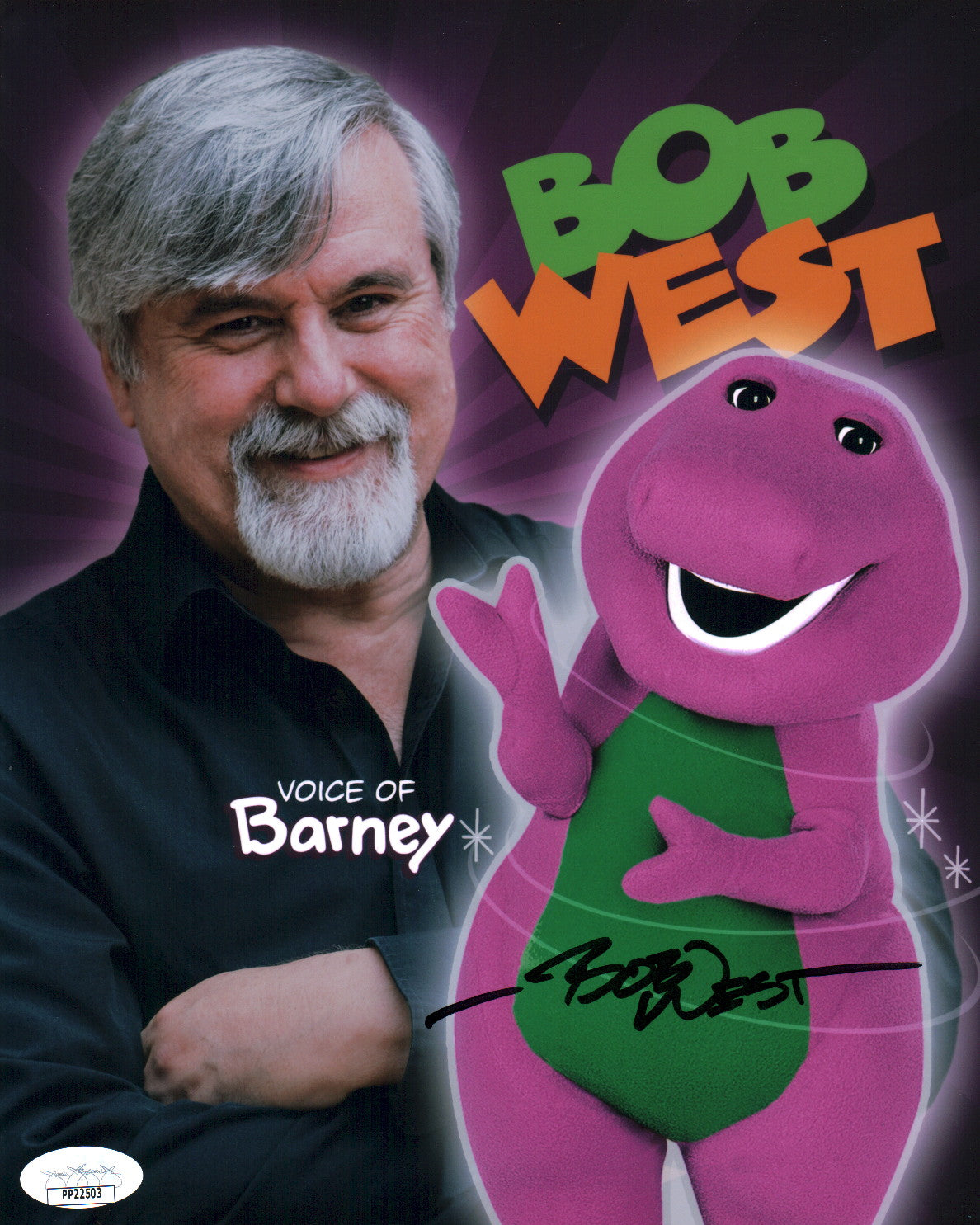 Bob West Barney 8x10 Signed Photo JSA Certified Autograph