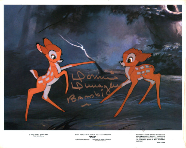 Donnie Dunagan Disney Bambi 8x10 Signed Lobby Card JSA Certified Autograph