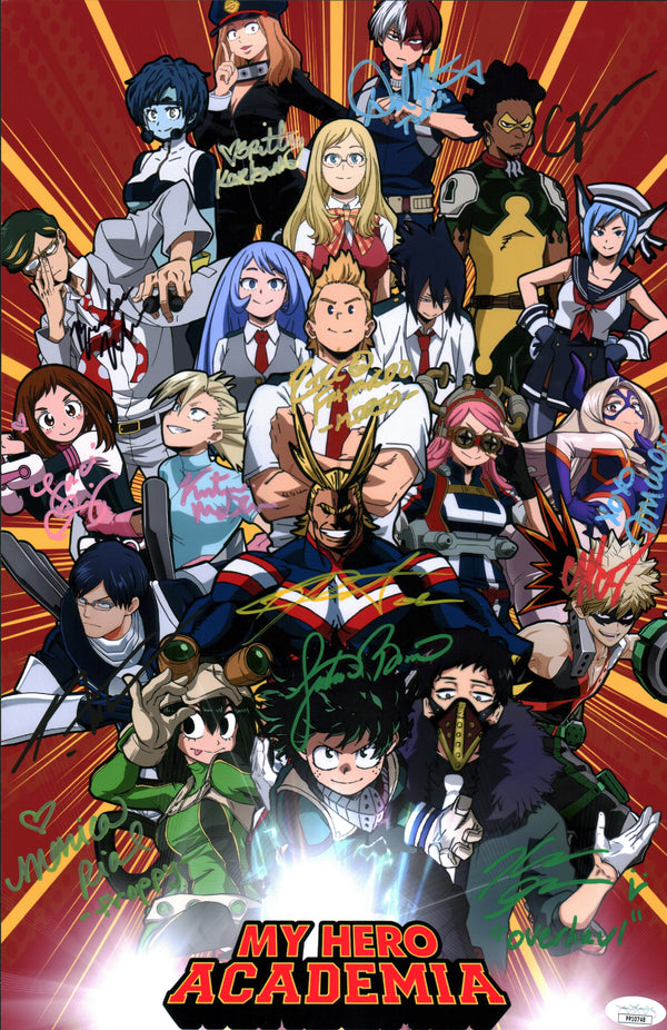 My Hero Academia 11x17 Photo Poster JSA COA Certified Autograph Signed by Cast