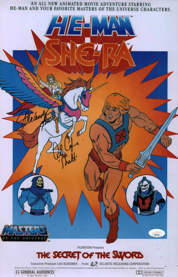 He-Man and She-Ra: The Secret of the Sword 11x17 Poster Signed Alan Oppenheimer & Britt JSA Certified
