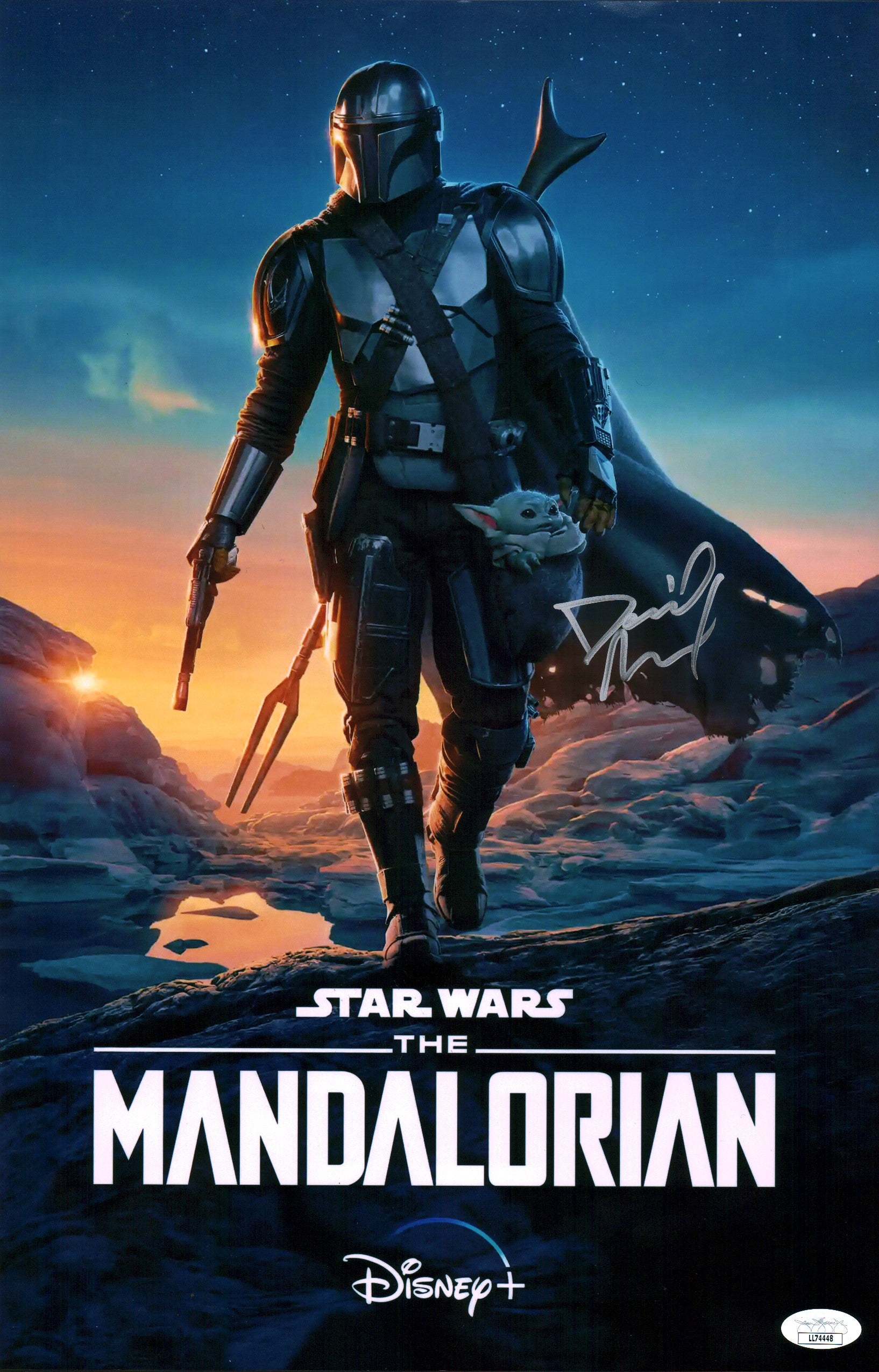 David Acord Star Wars The Mandalorian 11x17 Signed Photo Poster JSA COA Certified Autograph