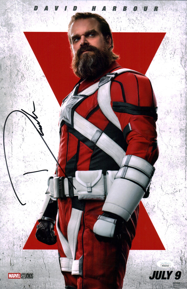 David Harbour Black Widow 11x17 Signed Photo Poster JSA Certified Autograph