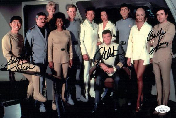 Star Trek 8x12 Photo  Cast x3 Signed Koenig, Shatner, Takei JSA Certified Autograph