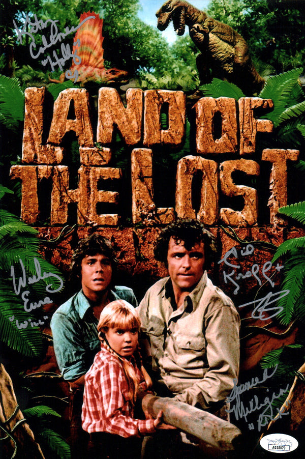 Land Of The Lost 8x12 Cast Signed Photo Coleman Eure Krofft Milligan JSA COA Certified Autograph