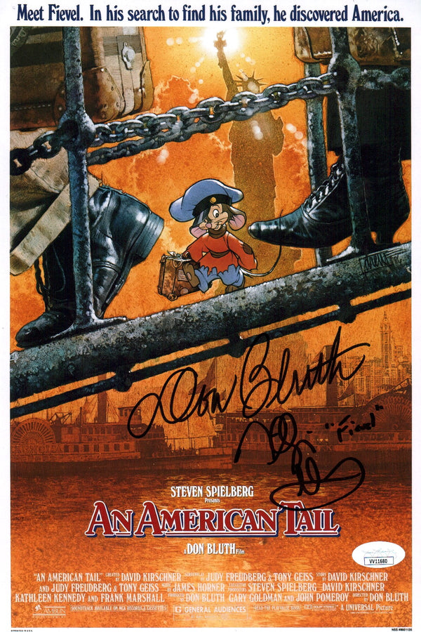 An American Tail 8x12 Signed Photo Bluth Glasser JSA COA Certified Autograph