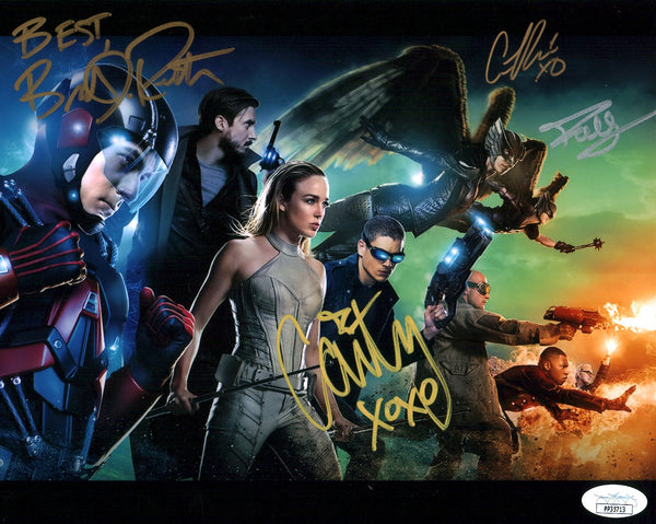 DC Legends of Tomorrow 8x10 Signed Photo Cast x4  Hentschel, Renee, Routh, Lotz JSA Certified Autograph