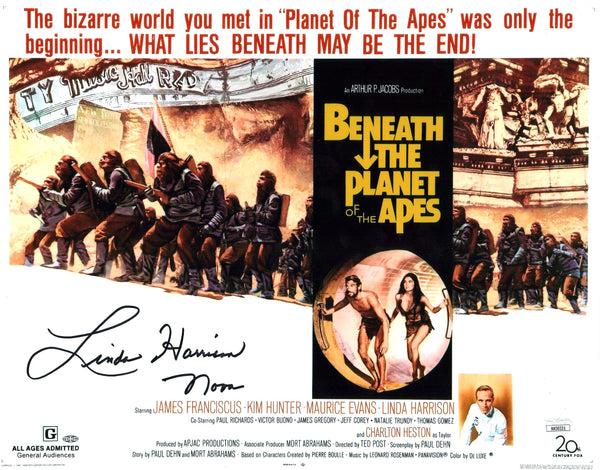 Linda Harrison Beneath the Planet of the Apes 11x14 Signed Photo Poster JSA COA Certified Autograph