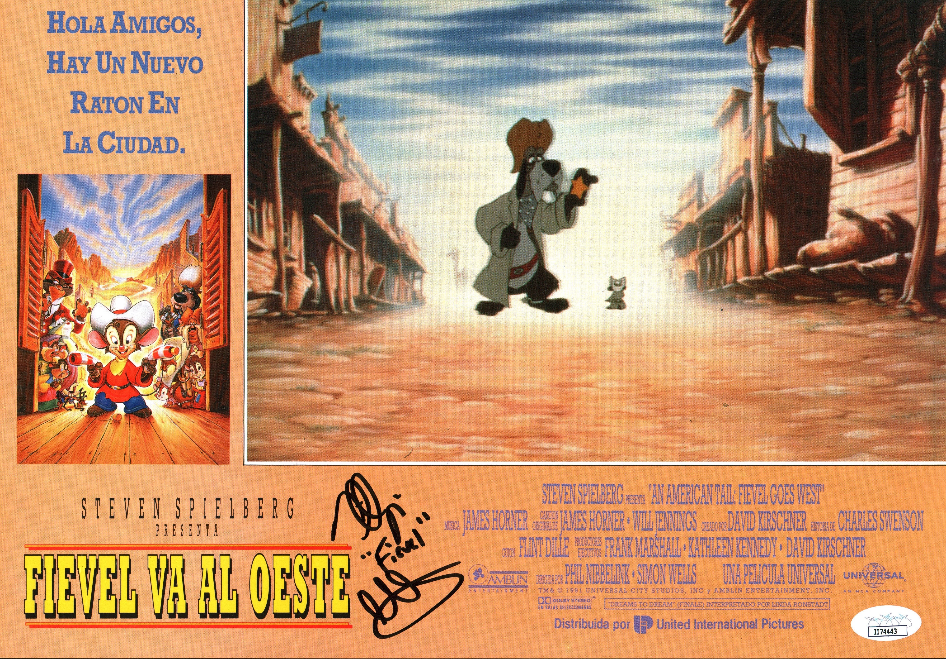 Phillip Glasser An American Tail 9.5x12 Lobby Card Signed Autograph JSA Certified COA