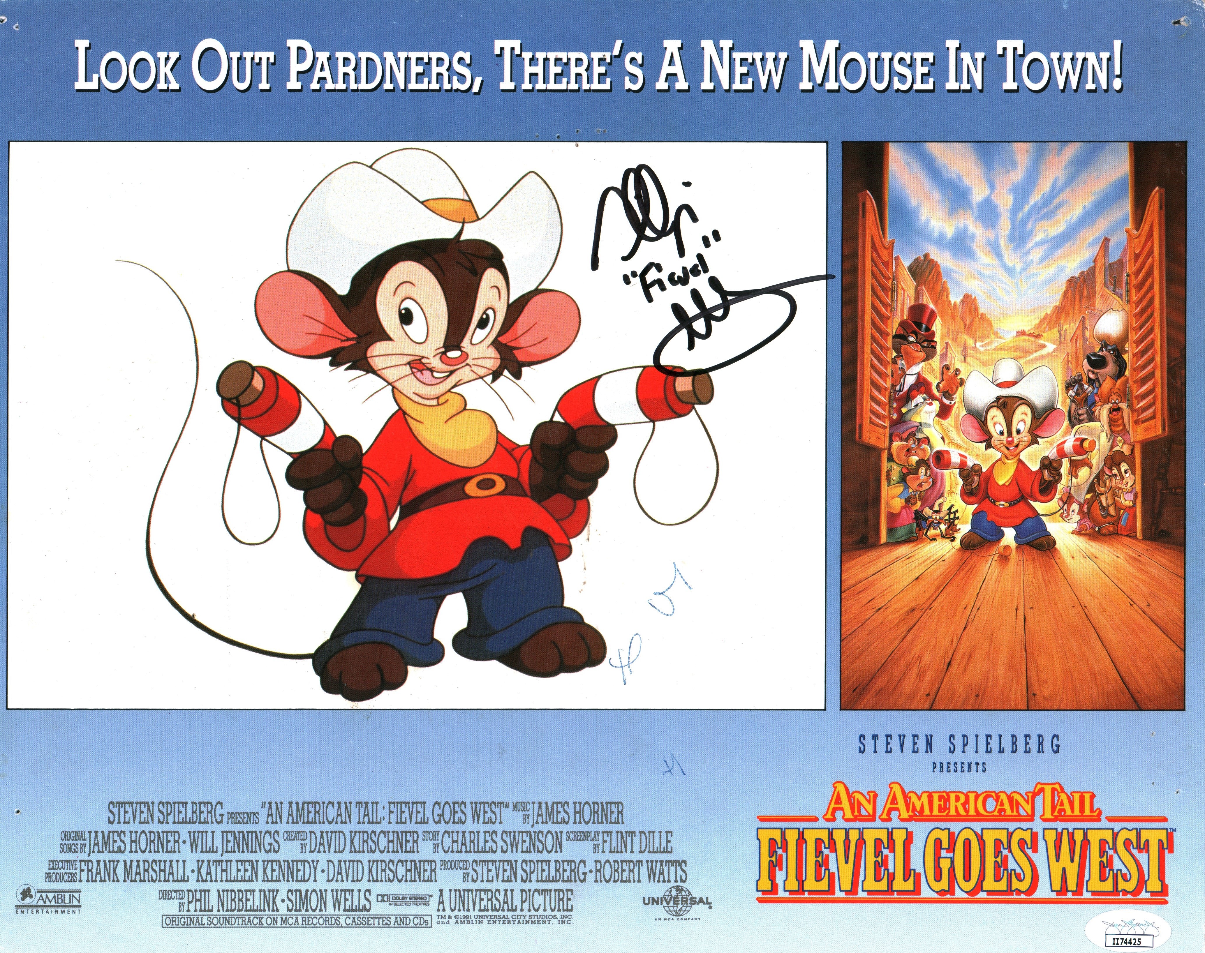 Phillip Glasser An American Tail Signed 11x14 Lobby Card Photo JSA Certified COA