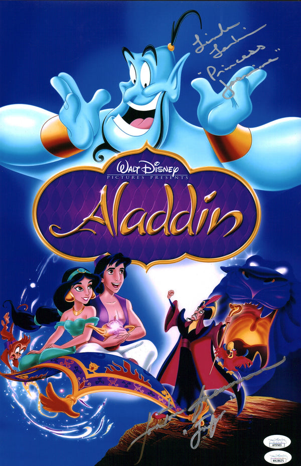 Disney's Aladdin 11x17 Signed Photo Poster Freeman Larkin JSA COA Certified Autograph