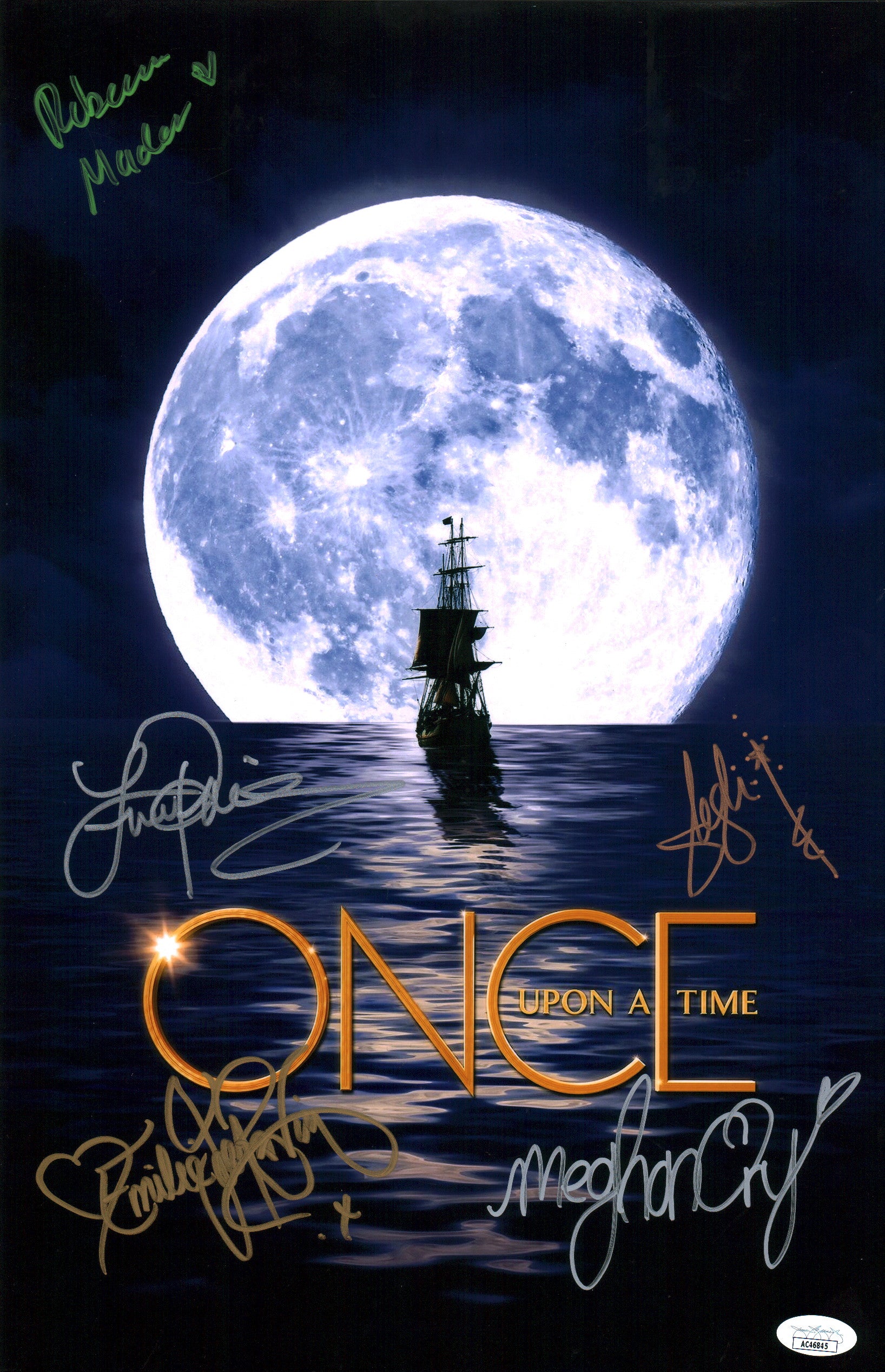 Once Upon A Time 11x17 Signed Photo Poster Mader, Ory, Parrilla, De Raven, Connor, Tracy JSA Certified Autograph