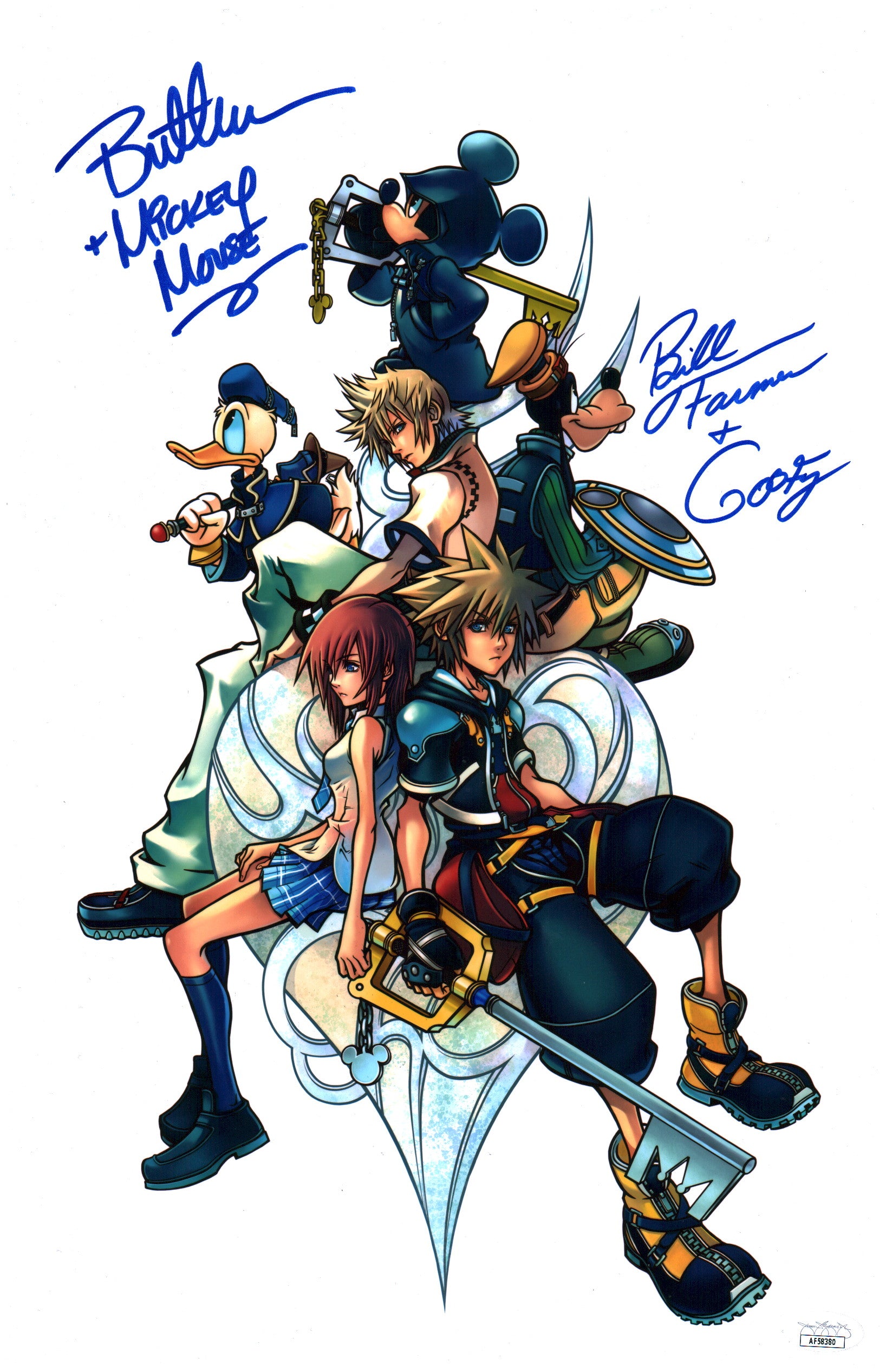 Kingdom Hearts II 11x17 Photo Poster Cast x2 Signed Farmer Iwan JSA Certified Autograph