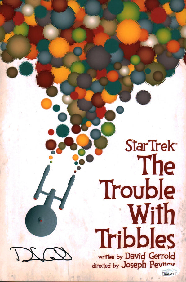 David Gerrold Star Trek Trouble with Tribbles 8x12 Signed Photo JSA COA Certified Autograph