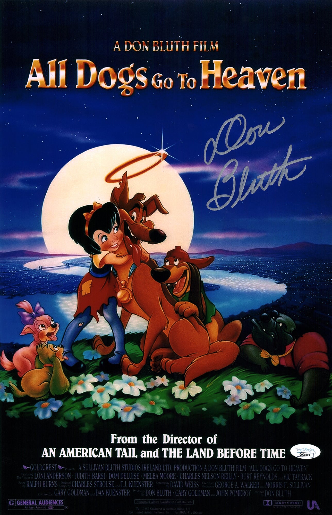 Don Bluth All Dogs Go To Heaven 11x17 Photo Poster Signed Autograph JSA Certified COA Auto