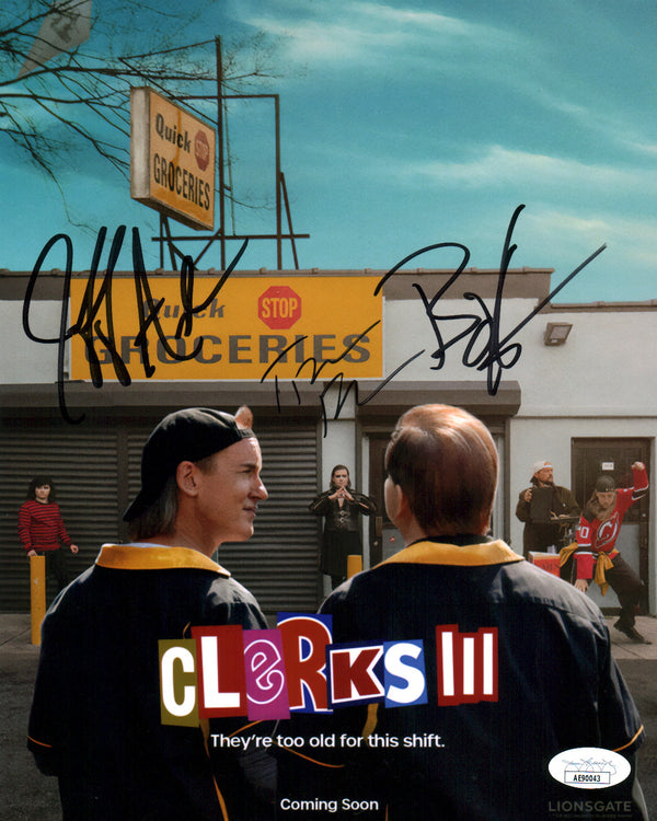 Clerks III 8x10 Signed Photo Cast x3 Anderson, Fehrman, O'Halloran JSA Certified Autograph