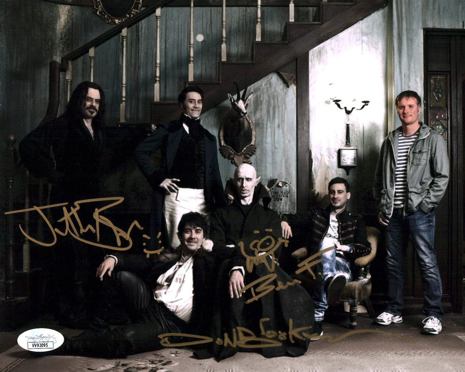 What We Do in the Shadows 8x10 Cast x3 Photo Signed Brooker Brugh Fransham JSA Certified Autograph