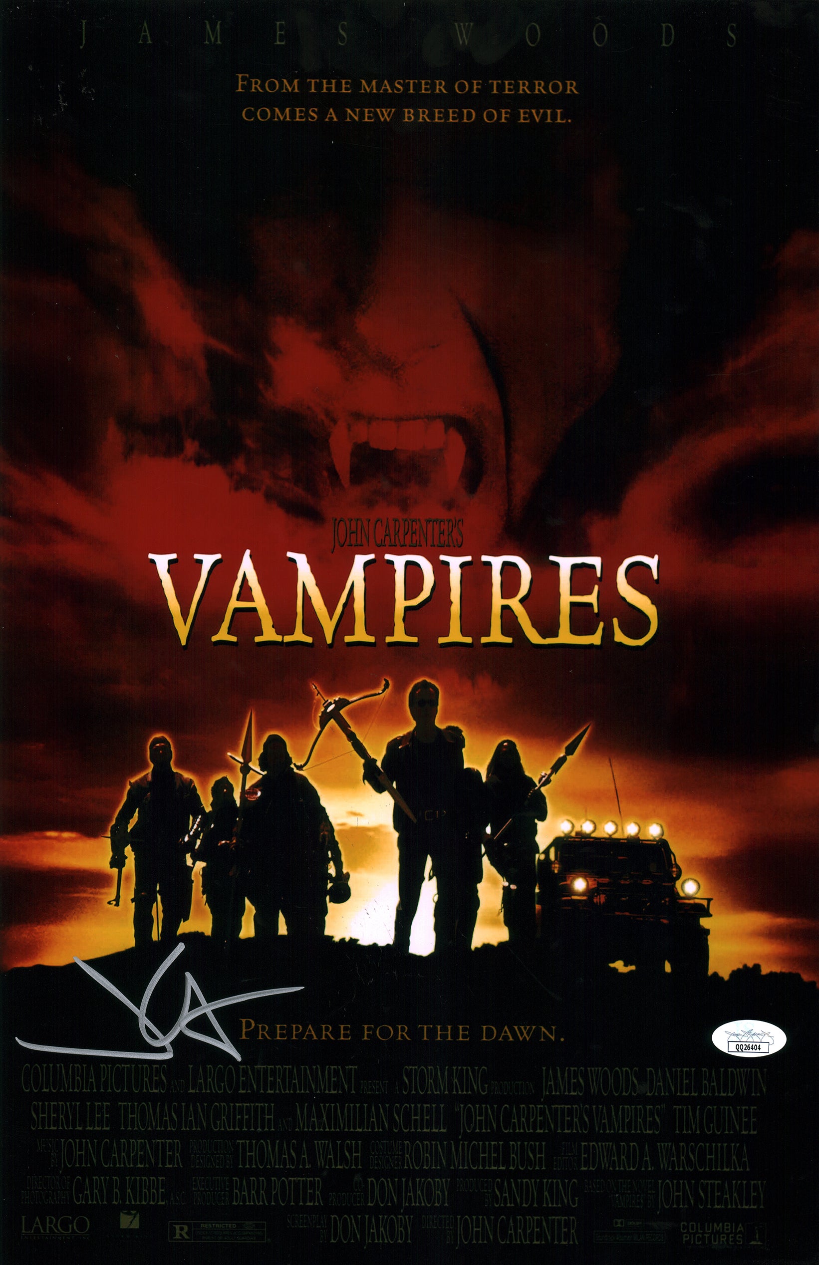 John Carpenter's Vampires 11x17 Photo Poster Signed Autograph JSA Certified COA Auto