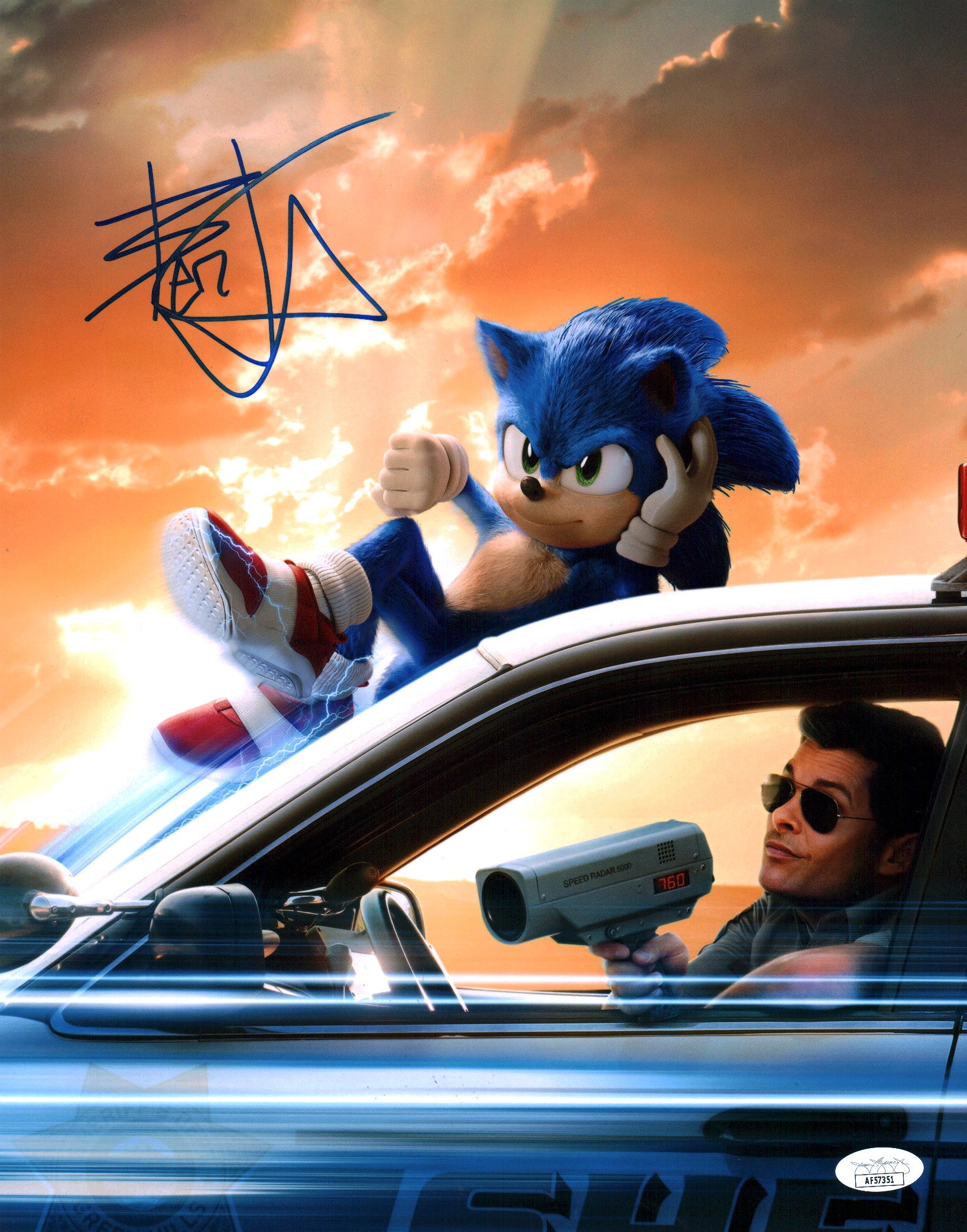 Ben Schwartz Sonic the Hedgehog 11x14 Signed Mini Poster JSA Certified Autograph