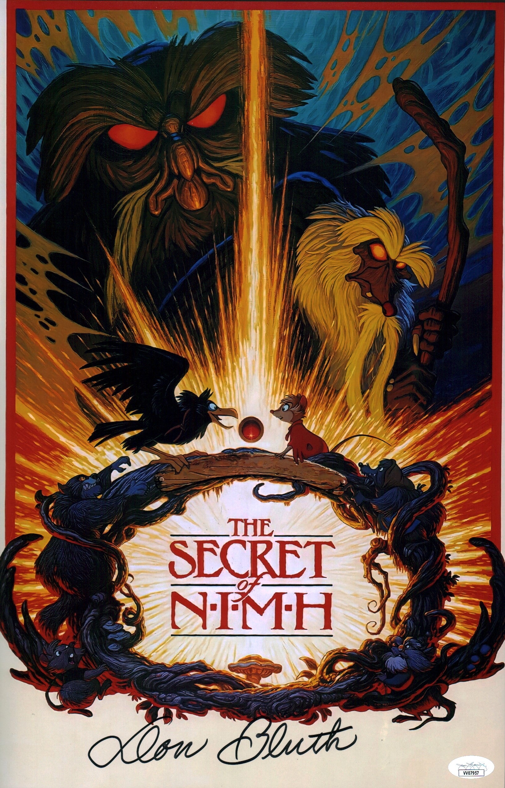 Don Bluth The Secret of NIMH 11x17 Photo Poster Signed Autograph JSA Certified COA Auto