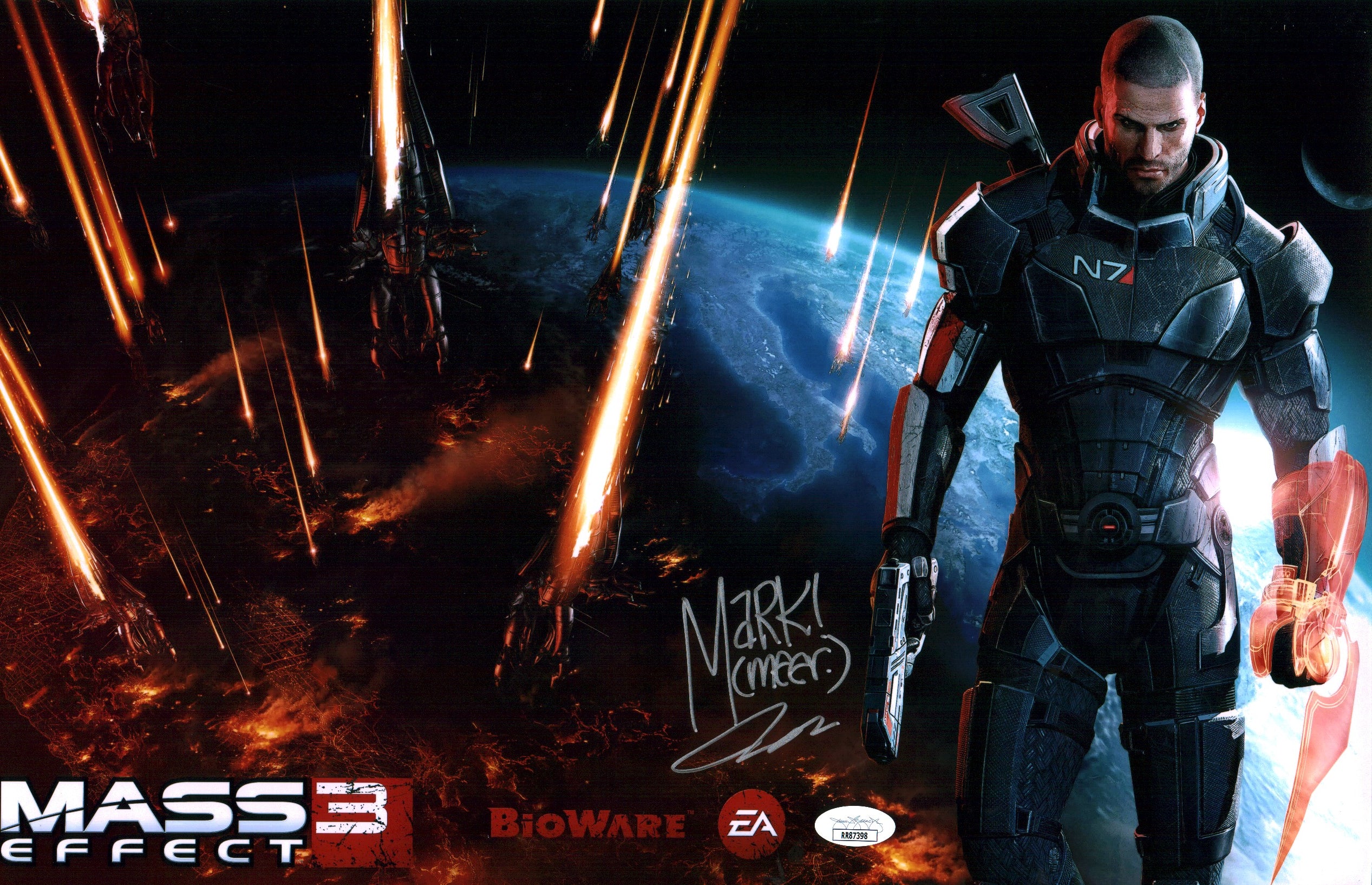 Mark Meer Mass Effect 11x17 Photo Poster Signed Autograph JSA COA Certified Auto