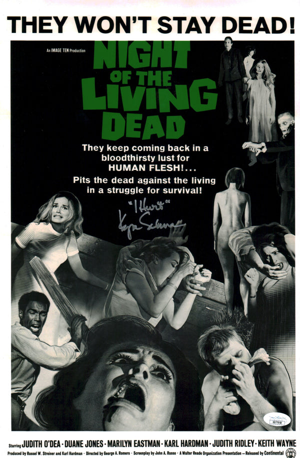 Kyra Schon Night of the Living Dead 11x17 Photo Poster Signed Autograph JSA Certified COA