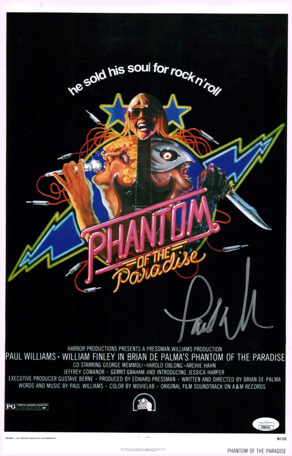 Paul Williams Phantom of The Paradise 11x17 Signed Mini Poster JSA Certified Autograph