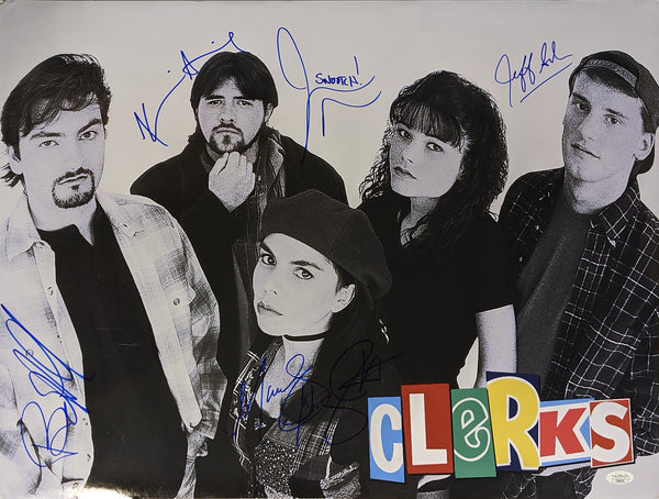 Clerks 18x24 Photo Poster Anderson Ghigliotti Mewes O'Halloran Smith Signed JSA Certified COA Autograph