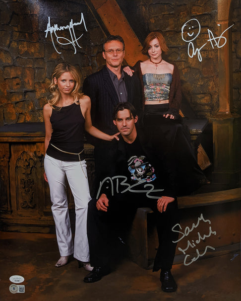 Buffy the Vampire Slayer 16x20 Signed Photo Poster Brendon Gellar Hannigan Head Beckett JSA COA Certified Autograph