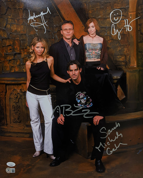 Buffy the Vampire Slayer 16x20 Signed Photo Poster Brendon Gellar Hannigan Head Beckett JSA COA Certified Autograph