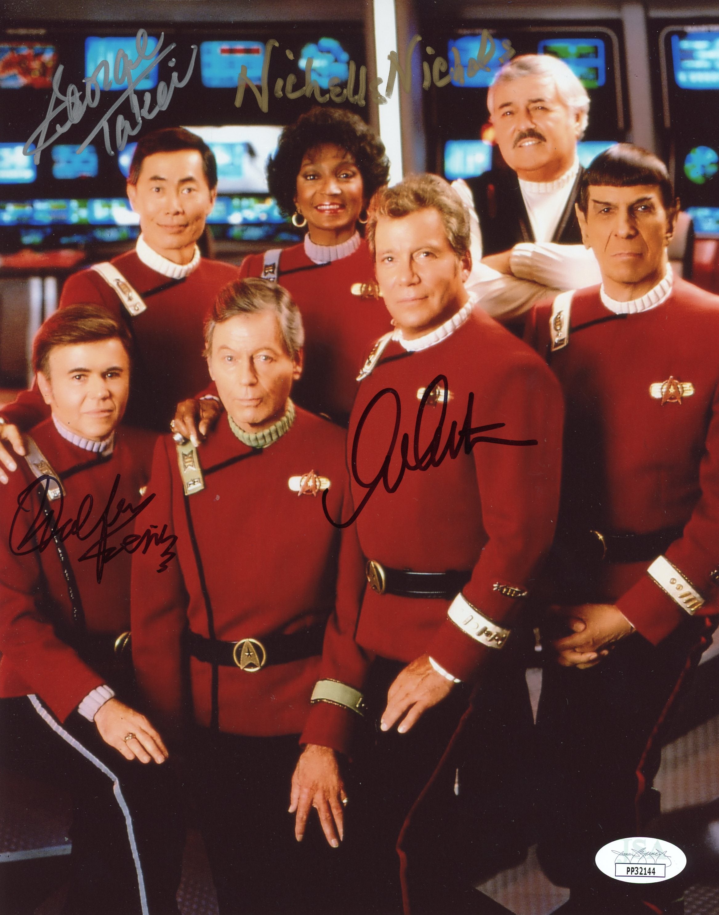 Star Trek 8x10 Photo Signed Autograph Shatner Takei Nichols Koenig JSA Certified COA
